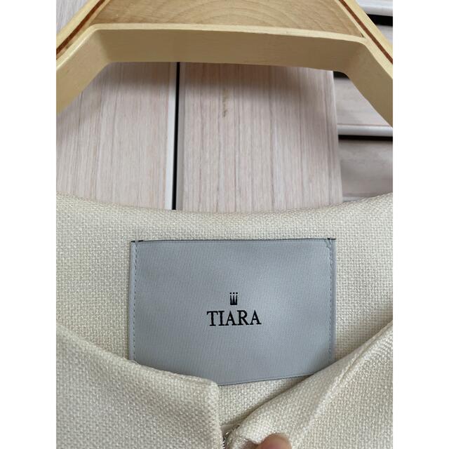 tiara グログランリボン　ノーカラージャケット