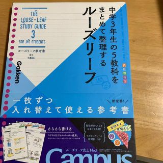 ルーズリーフ参考書中３　５教科 中学３年生の５教科をまとめて整理するルーズリーフ(語学/参考書)