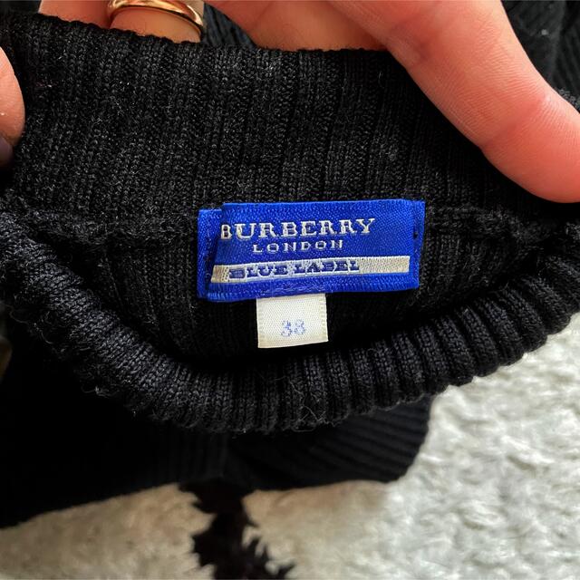 BURBERRY BLUE LABEL(バーバリーブルーレーベル)の美品♡Burberry BLUELABEL♡リブニット　ブラック レディースのトップス(ニット/セーター)の商品写真