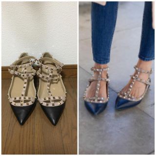 valentino garavani - VALENTINO ロックスタッズ バレエシューズ 39の