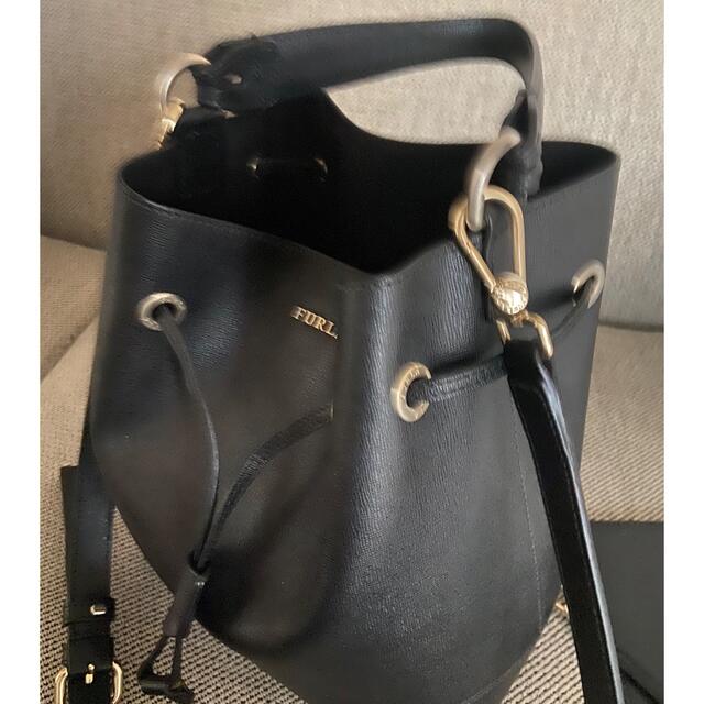 【FURLA】美品　ステイシー　ブラック　2wayショルダーバッグ