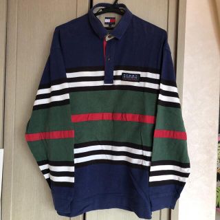 トミーヒルフィガー(TOMMY HILFIGER)のtommy hilfiger 90's ボーダー　ポロシャツ　長袖　トミー　初期(ポロシャツ)