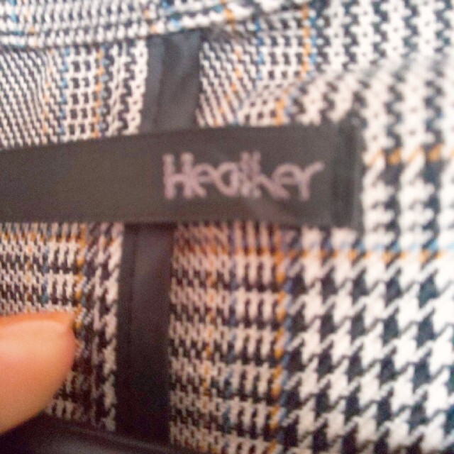 heather(ヘザー)の新品【Heather】チェスターコート　グレー　チェック柄 レディースのジャケット/アウター(チェスターコート)の商品写真