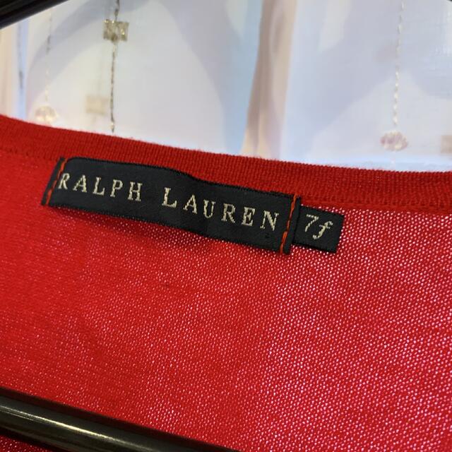 Ralph Lauren(ラルフローレン)のラルフローレン　カーディガン　赤　Lサイズ レディースのトップス(カーディガン)の商品写真