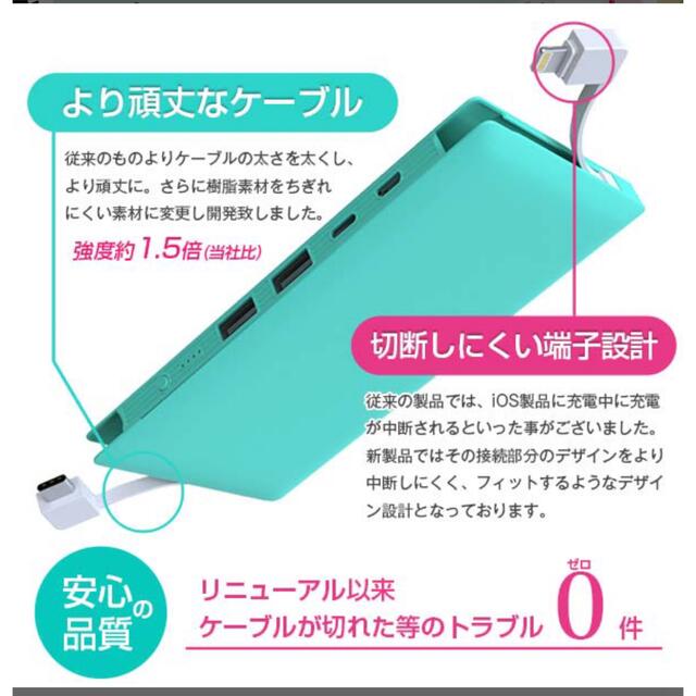 モバイルバッテリー　10000mAh 急速充電器 スマホ/家電/カメラのスマートフォン/携帯電話(バッテリー/充電器)の商品写真