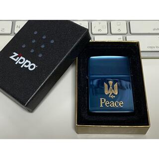 ジッポー(ZIPPO)のZippo/ジッポ/ライター/Peace/ブルーチタン/1995/箱付/未使用(タバコグッズ)