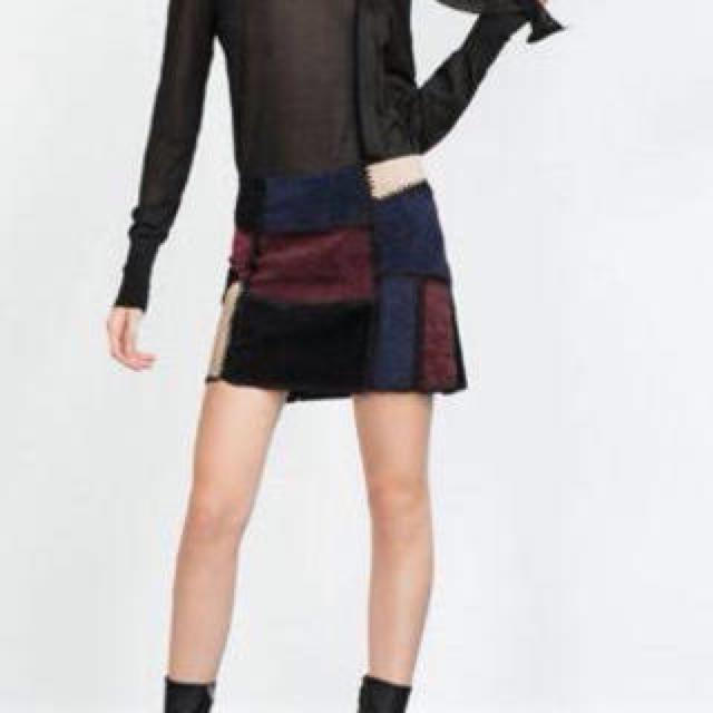 ZARA(ザラ)のzara パッチワーク スカート レディースのスカート(ミニスカート)の商品写真