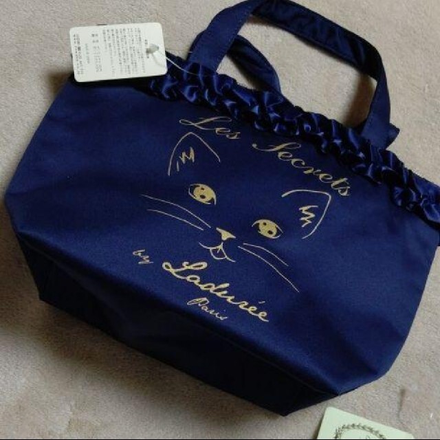 LADUREE(ラデュレ)の新品 ラデュレ 猫 face ミニバッグ ＆ ポーチ ネイビー レディースのファッション小物(ポーチ)の商品写真