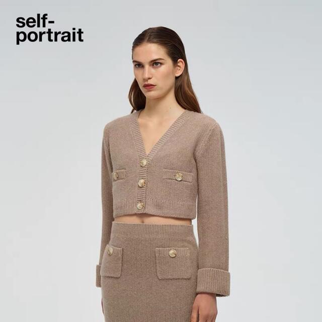 ❤️正規品Selfportrait22新作新品タグ付き☆茶色カーディガン 売れ筋