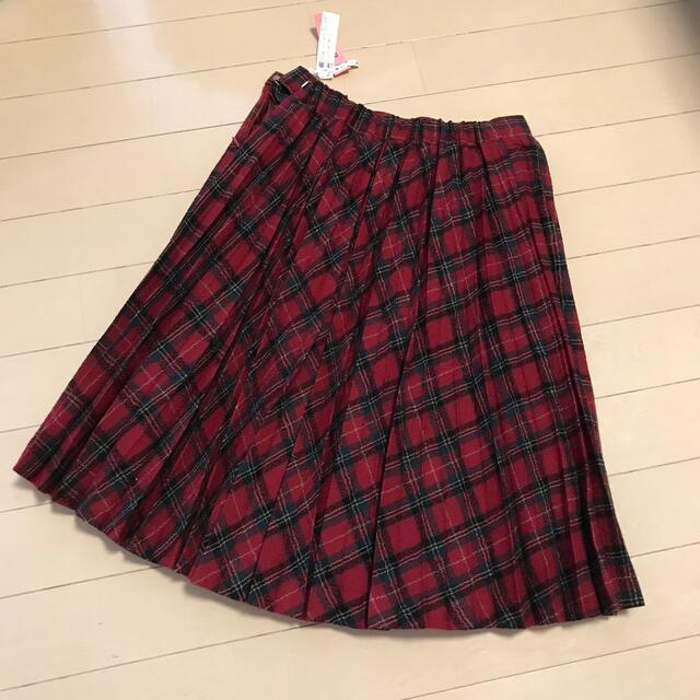 J.PRESS(ジェイプレス)の【古着】J.PRESS プリーツ入りスカート(赤) キッズ/ベビー/マタニティのキッズ服女の子用(90cm~)(スカート)の商品写真