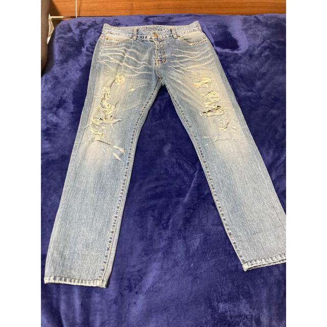 ラッピング不可】 Saint Laurent - サンローラン クラッシュ デニム 数量値引き 希少 ユニフォームエクスペリメント 1 ダメージスキニーデニム 16AW デニム/ジーンズ