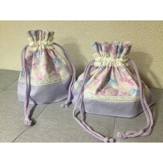 ♡お弁当袋&コップ入れ♡(ランチボックス巾着)