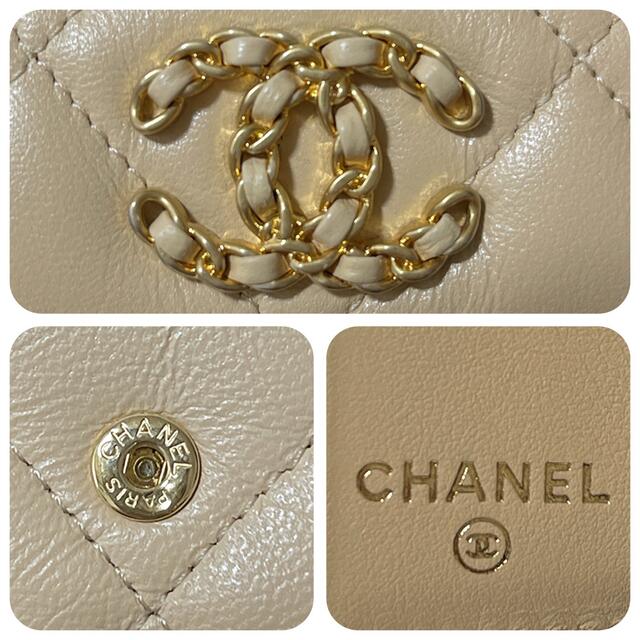 CHANEL(シャネル)の【きい様専用】超美品の可愛いベージュのコンパクト財布♡ レディースのファッション小物(財布)の商品写真