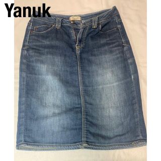 ヤヌーク(YANUK)のヤヌクデニムストレッチスカート、中古(ひざ丈スカート)