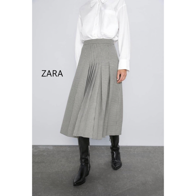 ZARA 千鳥格子柄スカート　プリーツスカート　レディースXS | フリマアプリ ラクマ