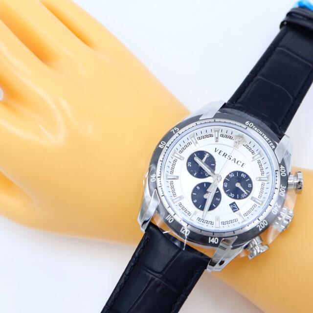 美品ヴェルサーチ メデューサ クロノ メンズ 腕時計 デイト