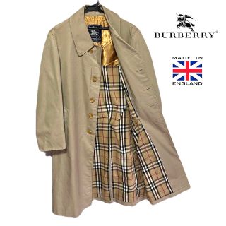 バーバリー(BURBERRY)の希少★バーバリー イングランド製 ノバチェック柄 バルマカーンロングコート(ステンカラーコート)