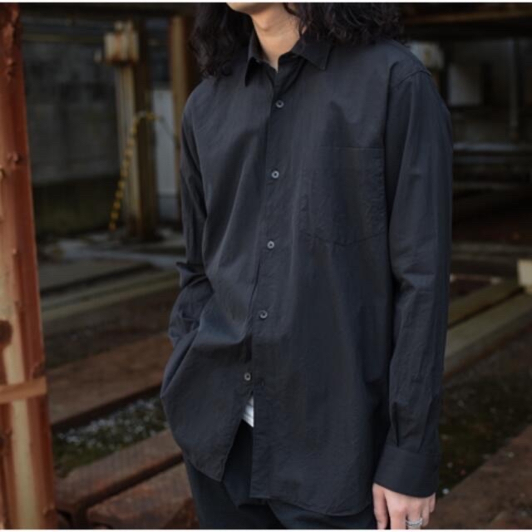 19ss COMOLIシャツ　BLACKサイズ0トップス