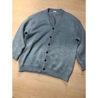 コモリ(COMOLI)のURU 2021AW WOOL MOHAIR CARDIGAN ブルー(カーディガン)