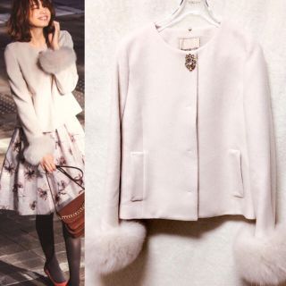 Apuweiser-riche - ファー付きショートコートの通販 by E's❤︎Closet