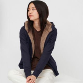 ユニクロ(UNIQLO)のUNIQLO スウェット生地内ボアパーカー(パーカー)