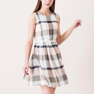 バーバリー(BURBERRY)のブルーレーベルクレストブリッジチェックワンピ38新品ピンク(ひざ丈ワンピース)