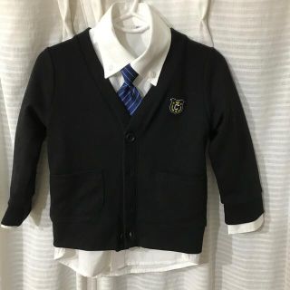 ニシマツヤ(西松屋)の子ども服フォーマル　カッターシャツ＆カーディガン(ネクタイ付)  入園式に(ドレス/フォーマル)