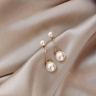 アーカー(AHKAH)のcross line pearl pierce 18k & s925 post(ピアス)