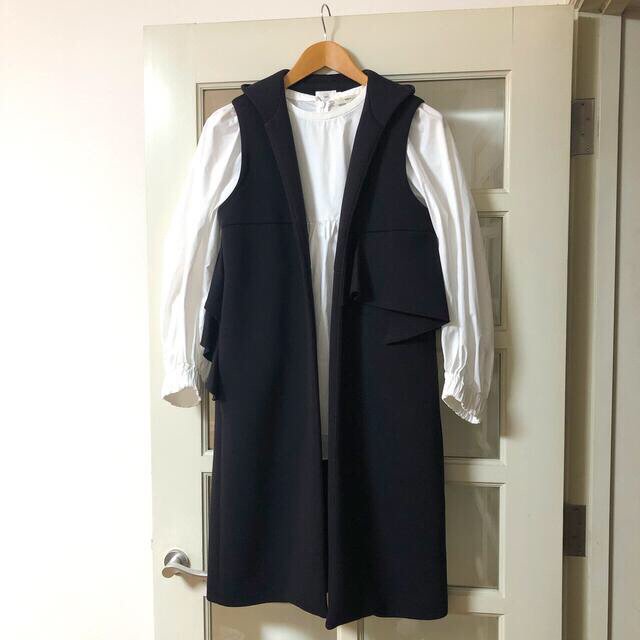 ヨリ yori フード付き ポンティング ロング ジレ の通販 by カニ