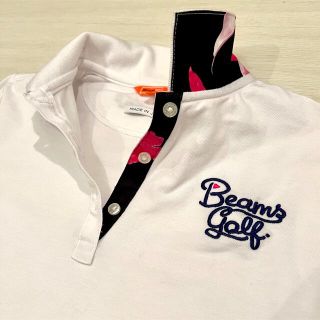 ビームス(BEAMS)のBEAMS GOLF 白ポロシャツ　M(ウエア)