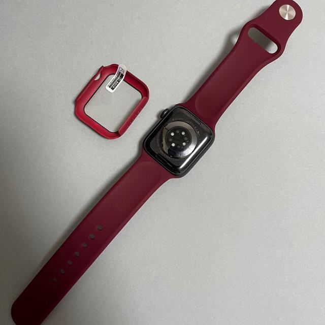AppleWatch 7 アップルウォッチ バンド M/L 45mm 深紅 メンズの時計(ラバーベルト)の商品写真