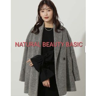 ナチュラルビューティーベーシック(NATURAL BEAUTY BASIC)の【新品】NATURAL BEAUTY BASIC グレンチェックハーフコート(テーラードジャケット)