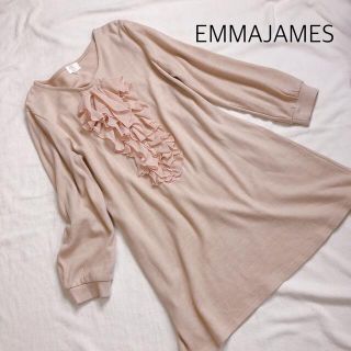 エマジェイム(EMMAJAMES)のワンピース　フリル　ピンク　異素材(ひざ丈ワンピース)