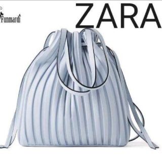 ザラ(ZARA)のZARA プリーツバック ショルダーバッグ レディース くすみブルー(ショルダーバッグ)