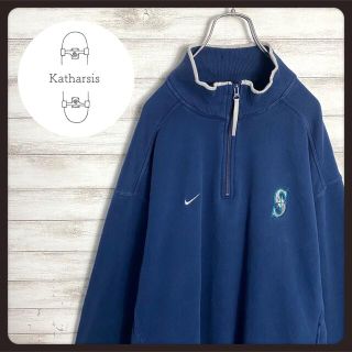 NIKE - 【希少デザイン】90sナイキシアトルマリナーズ刺繍ロゴ NIKE - 【希少デザイン】90sナイキシアトルマリナーズ刺繍ロゴ