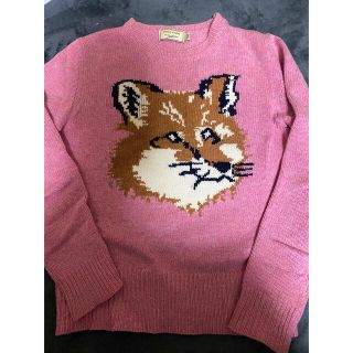 メゾンキツネ(MAISON KITSUNE')のMAISON KITSUNE FOX HEAD メゾンキツネ♡セーター　ピンク(ニット/セーター)