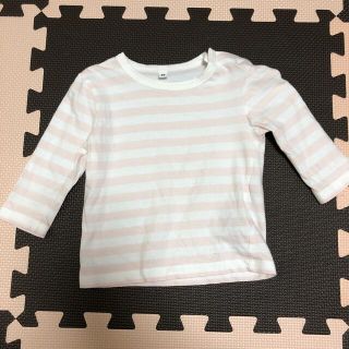 ムジルシリョウヒン(MUJI (無印良品))のピンクボーダー服(Ｔシャツ)