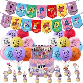 BTS　BT21　誕生日　バルーン　バースデー　飾りセット(アイドルグッズ)