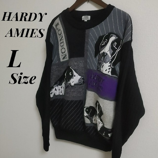 HARDY AMIES(ハーディエイミス)の【フォロー割引済み】ハーディーエイミス　 立体的　アニマル柄　犬　デザインニット メンズのトップス(ニット/セーター)の商品写真