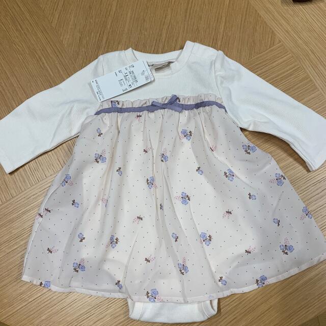 petit main(プティマイン)のpetit main 花柄　ドッキングロンパース　80 キッズ/ベビー/マタニティのベビー服(~85cm)(ロンパース)の商品写真