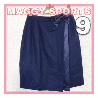 ギンザマギー(銀座マギー)のMAGGYSPORTS マギースポーツ スカート リボン ネイビー 9(ひざ丈スカート)