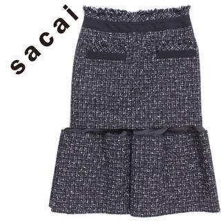 サカイ(sacai)の20SS sacai Tweed Skirt ツイードスカート サカイ(ひざ丈スカート)