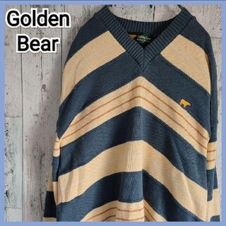 ゴールデンベア(Golden Bear)のGolden Bear ニット セーター  刺繍ロゴ ゆるだぼ レトロ 古着(ニット/セーター)