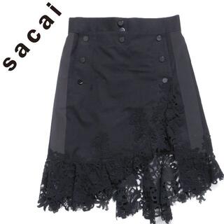 サカイ(sacai)のsacai レーススカート size3 サカイ ラップスカート ブラック (その他)