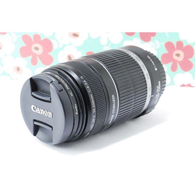 Canon(キヤノン)の❤Canon EF-S 55-250mm F4-5.6 IS❤手振れ補正❤望遠❤ スマホ/家電/カメラのカメラ(デジタル一眼)の商品写真