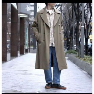 comoli 19ss ウールギャバダブルブレステッドコート size2-