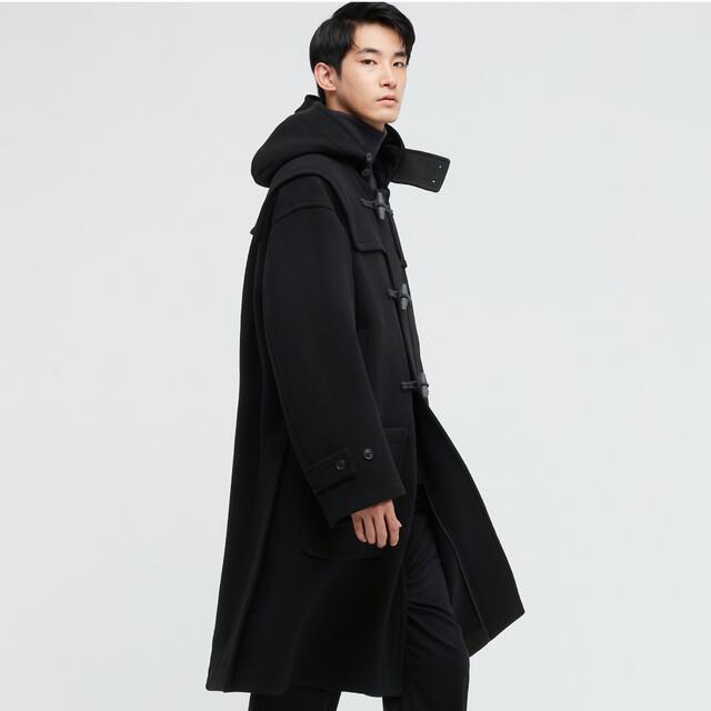 UNIQLO(ユニクロ)の新品 UNIQLO +J ウールオーバーサイズダッフルコート 21aw 黒 M メンズのジャケット/アウター(ダッフルコート)の商品写真