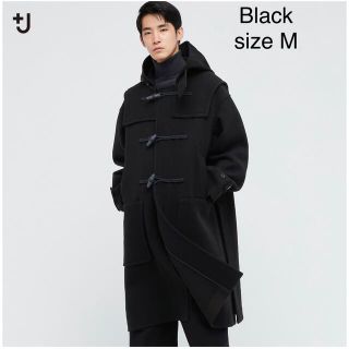 ユニクロ(UNIQLO)の新品 UNIQLO +J ウールオーバーサイズダッフルコート 21aw 黒 M(ダッフルコート)