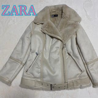 ザラ(ZARA)のZARA ザラ　フェイクファー　ダブルジャケット　ライダースジャケット(ライダースジャケット)