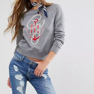 トミーヒルフィガー(TOMMY HILFIGER)のTommy Hilfiger x GiGi Hadidコラボ グレーパーカー(パーカー)